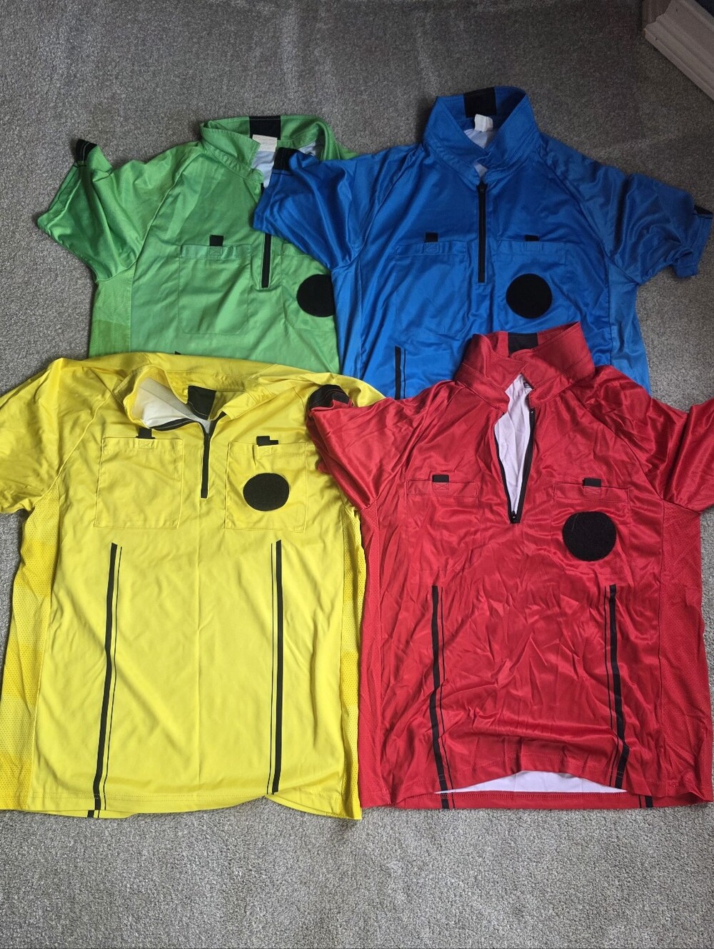 Complete Soccer Referee Gear Lot - Jerseys, Flags, Cards & Whistles